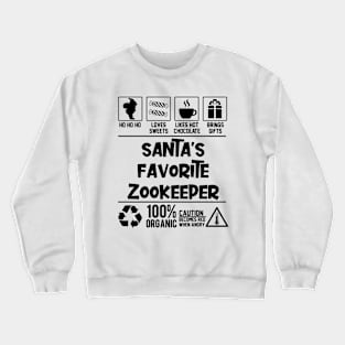 Santa's Favorite Zookeeper Santa Claus Crewneck Sweatshirt